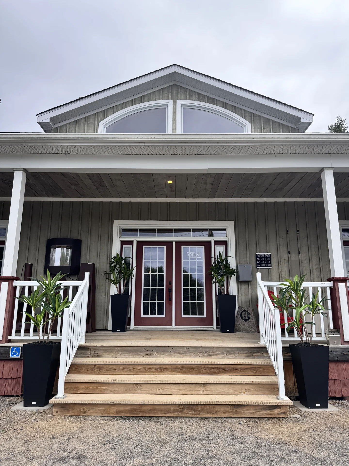 The entrance to the Fireplace Stop North showroom in Seguin, Ontario